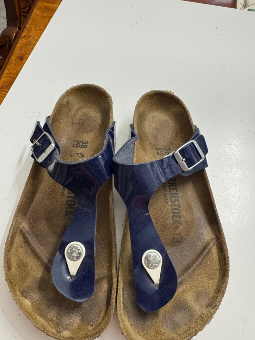 Navy T-Strap women Slipper size 38- Comfortable Everyday Wear